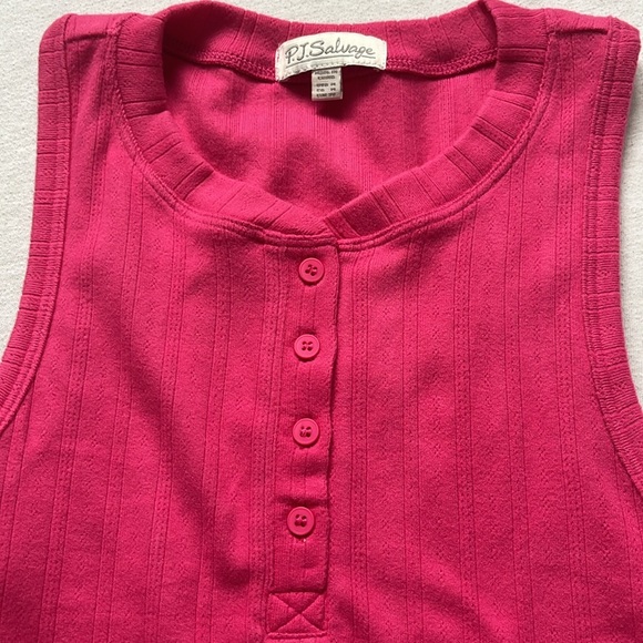 NWT P.J. Salvage, Back To Basics, Pointelle, Fuchsia, Loungewear Tank Top Size M - Picture 6 of 13